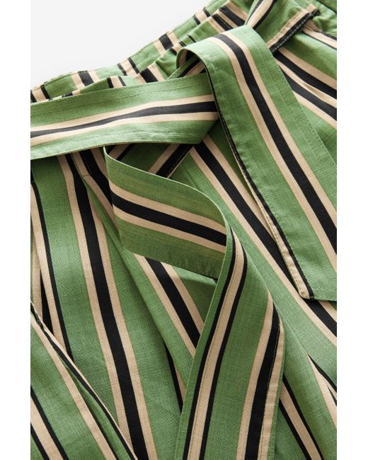 Next Green Palazzohose Hose mit weitem Bein zum Binden (1-tlg)