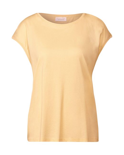 STREET ONE STUDIO Blue T-Shirt mit U-Boot-Ausschnitt