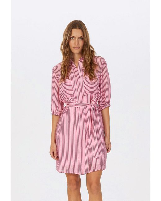 MARC AUREL Pink Hemdblusenkleid mit Brusttaschen
