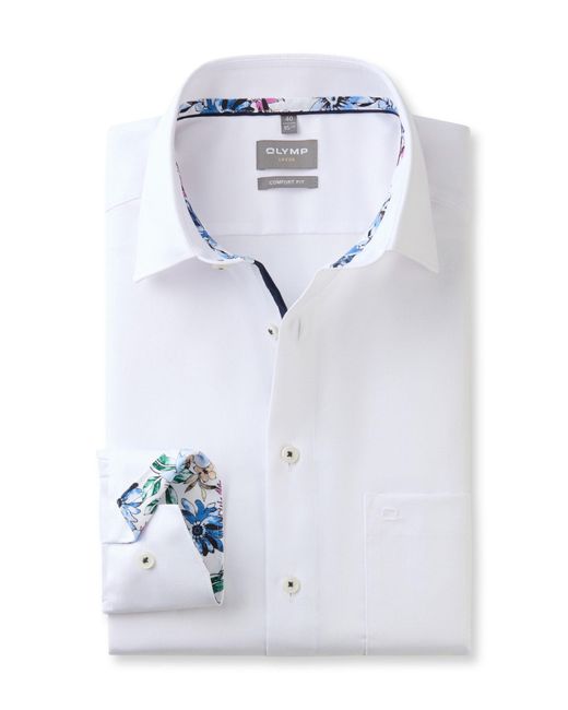 Olymp Businesshemd 106574-Hemden weiss in Blue für Herren