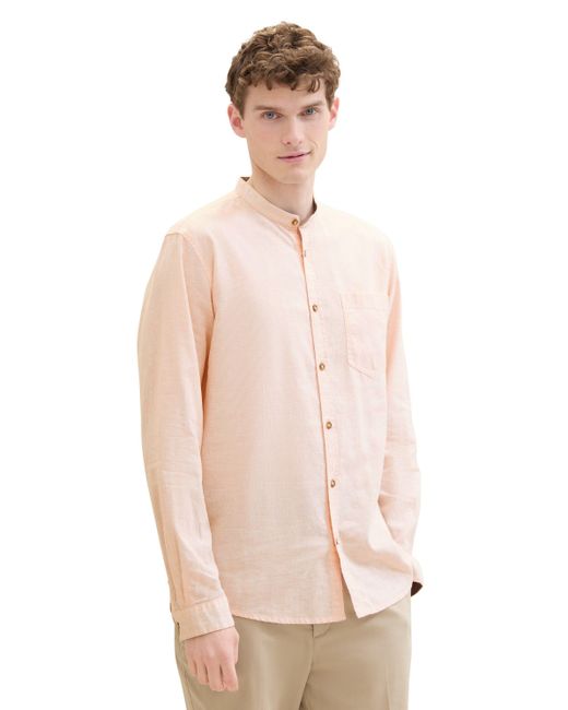 Tom Tailor Langarmhemd in Pink für Herren