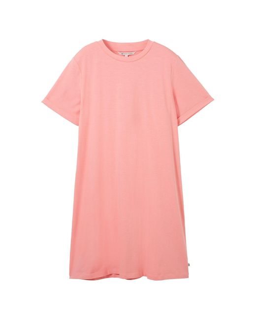 Tom Tailor Pink Jerseykleid Kurzes T-Shirt-Kleid