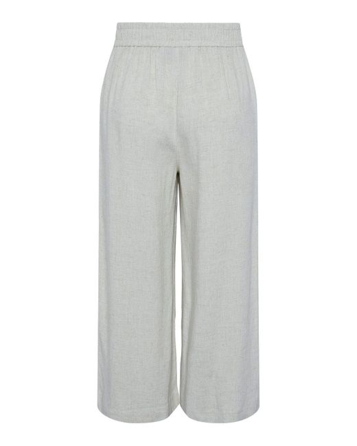 Pieces Gray Chinohose PCVINSTY HW LINEN CULOTTE NOOS BC