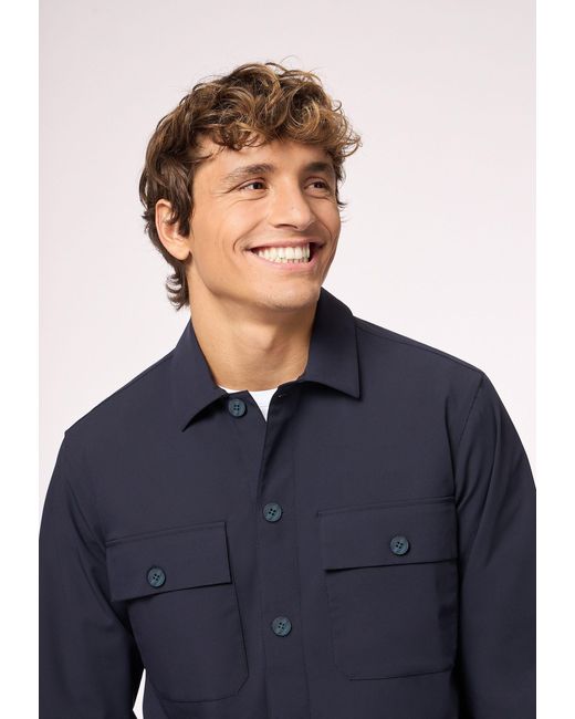 Roy Robson Langarmhemd Overshirt in Blue für Herren