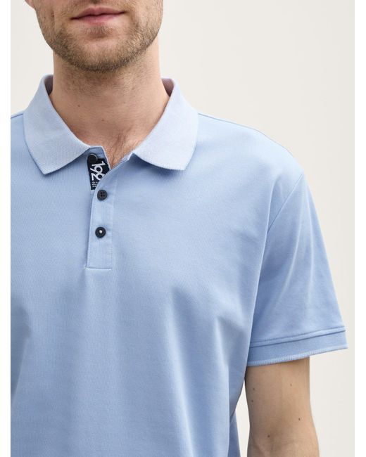 Tom Tailor Basic Jersey Poloshirt in Blue für Herren