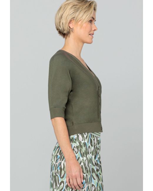 Bianca Green Strickjacke ORIANE modernem Feinstrick in Trendfarbe