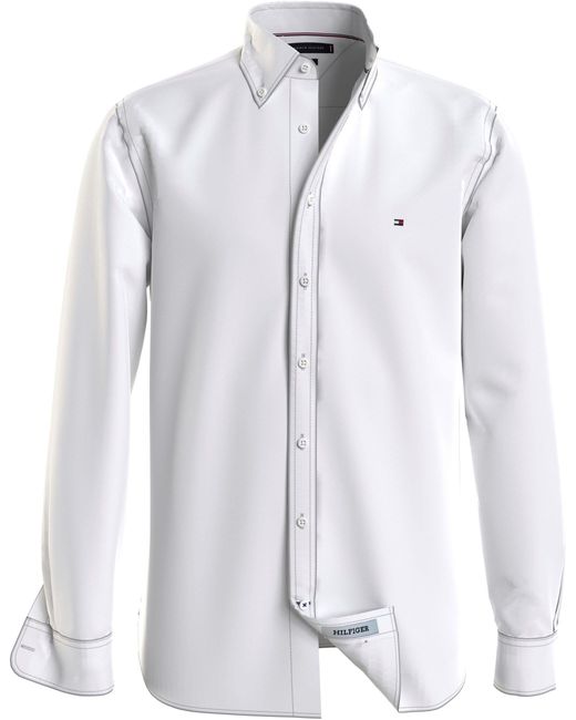 Tommy Hilfiger Langarmhemd SOLID HERITAGE OXFORD RF SHIRT in White für Herren