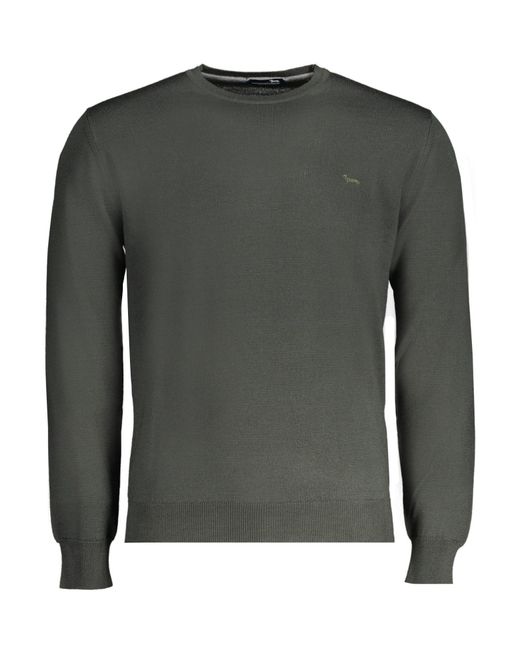 Harmont & Blaine Strickpullover Grüner strickpullover mit Stickerei – Langarm & Rundhals in Green für Herren