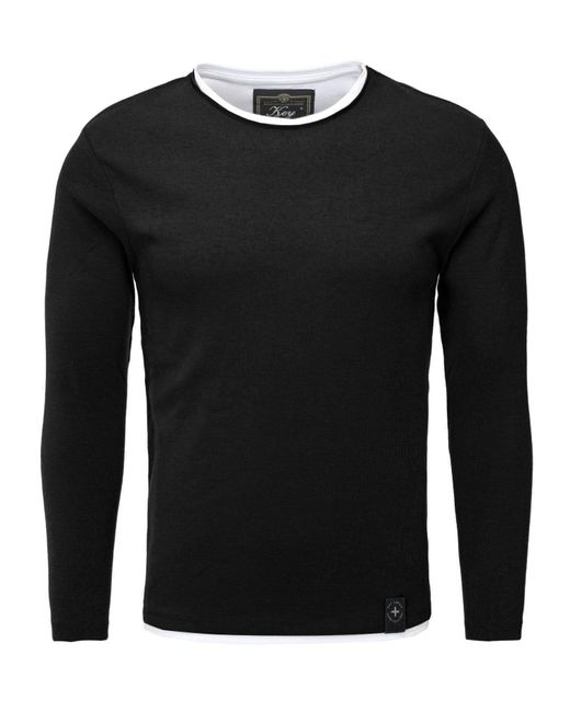Key Largo Sweatshirt MSW SARASOTA round in Black für Herren