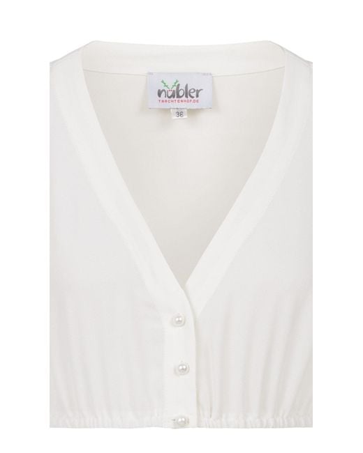 Nübler White Ü Dirndlbluse Charlotte Langarm in Creme von