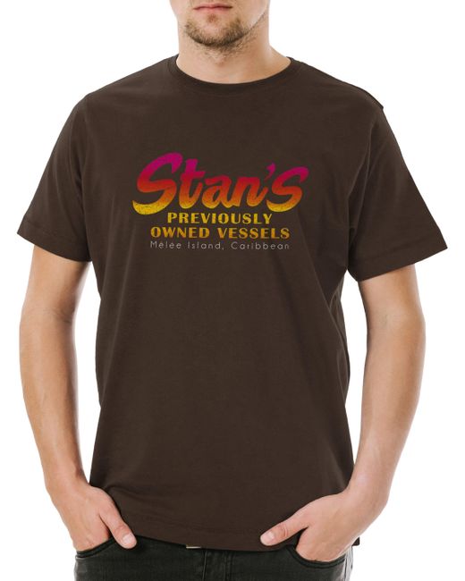 Urban Backwoods Print- Stan's T-Shirt The Game Secret Carribean Of Monkey Nerd Island in Black für Herren