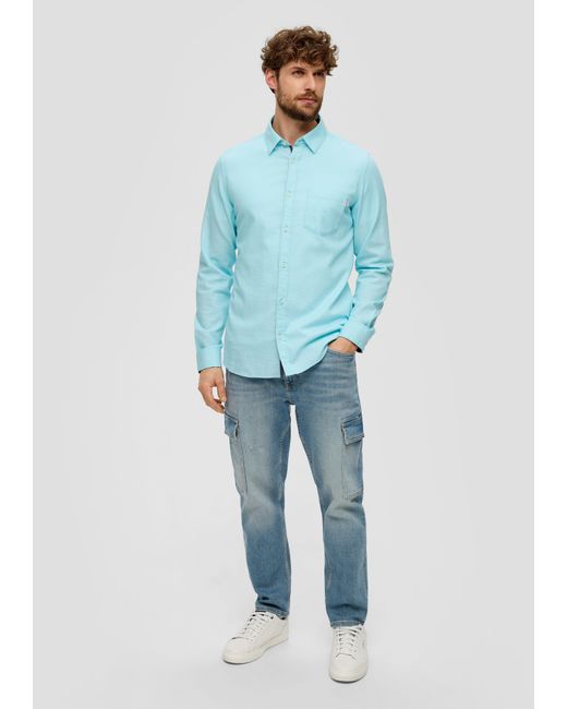 S.oliver Langarmhemd Hemd im Slim Fit in Blue für Herren