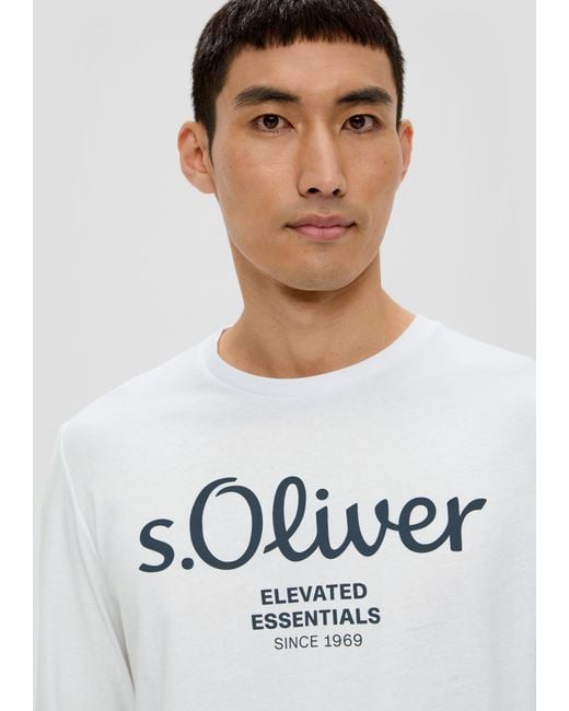S.oliver Langarmshirt T-Shirt in Weiß für Herren | Lyst DE