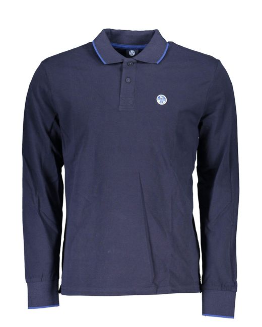 North Sails Poloshirt Nachhaltiges Langarmshirt Blau in Blue für Herren