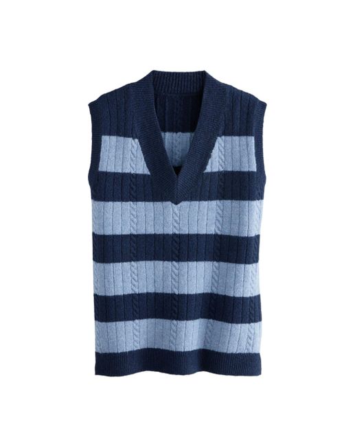 Next Blue Stricktop Gestricktes Tanktop mit V-Ausschnitt (1-tlg)