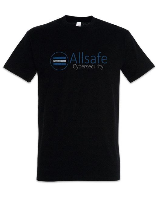 Urban Backwoods Print- Allsafe Cybersecurity T-Shirt Fsociety Hacker Evil E Corp Mr. in Black für Herren