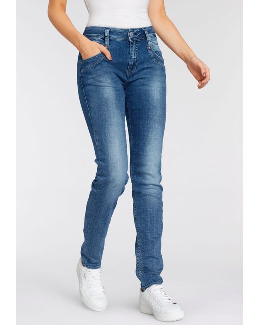Herrlicher High-waist-Jeans RADINA RECYCLED DENIM mit leichtem Push-Up- Effekt in Blau | Lyst DE