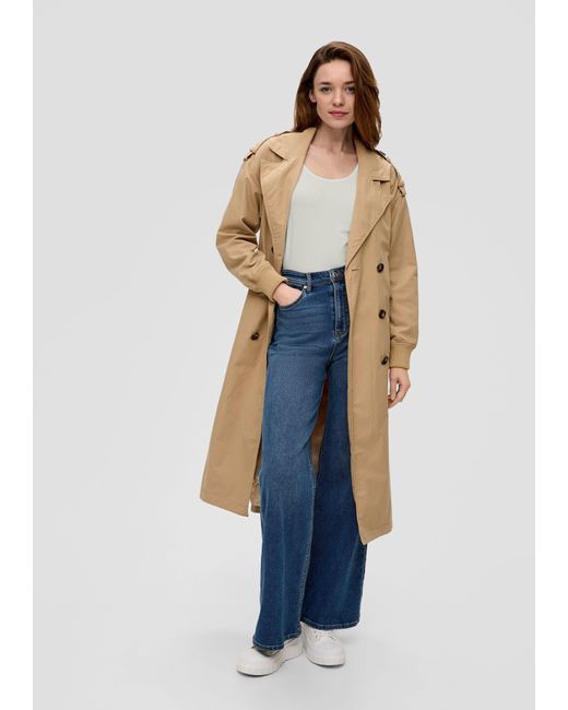 S.oliver White Langarmshirt mit tiefem Rundhalsausschnitt