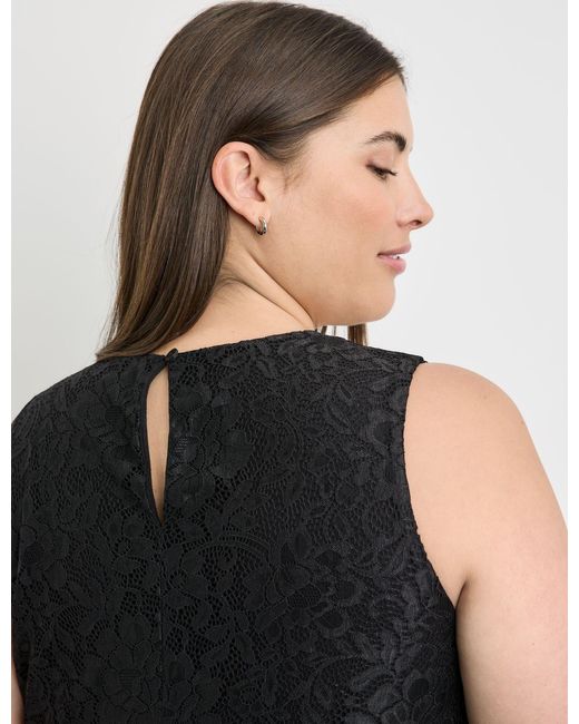 Samoon Black A-Linien-Kleid Ärmelloses Spitzenkleid mit Stretchkomfort