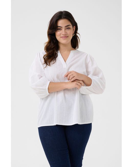 Kaffe Blue Langarmbluse Langarm-Bluse KCjolisa Große Größen