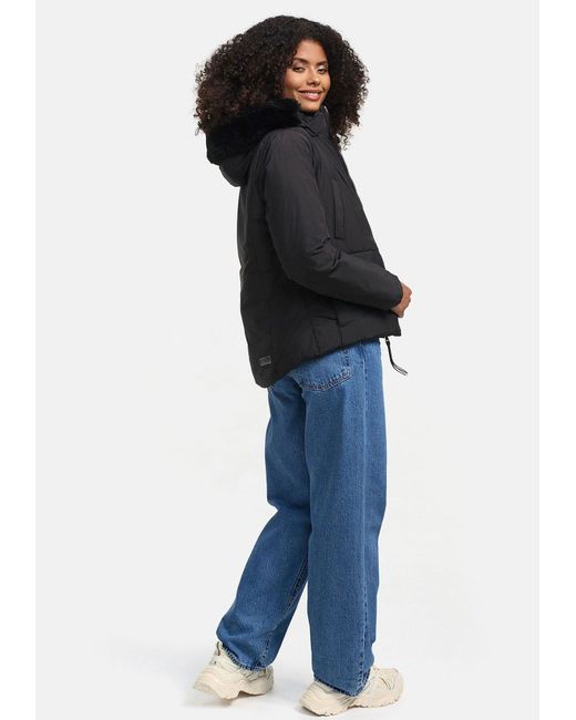Marikoo Black Winterjacke Morinaa mit großer Kapuze