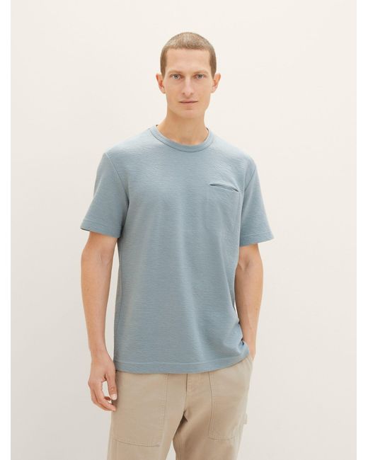 Tom Tailor T-Shirt mit Struktur in Blau für Herren | Lyst DE
