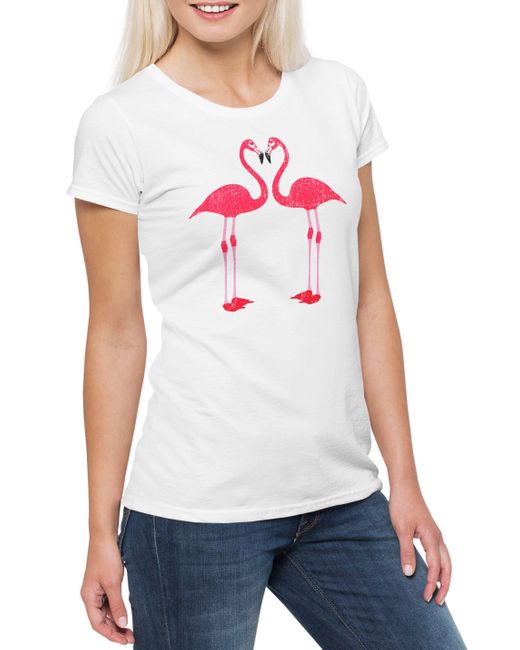 Urban Backwoods White Print-Shirt Flamingo I T-Shirt Unicorn Vogel Einhorn Prinzessin Princess