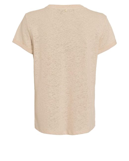 MARC AUREL Natural T-Shirt mit Metallic Logoprint