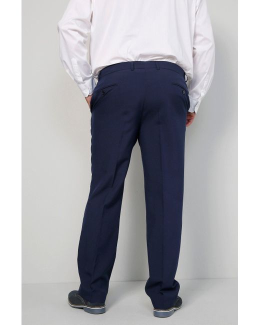 Men Plus Plus Men+ Anzughose verstellbarer Bund Bauchfit bis 41 in Blue für Herren