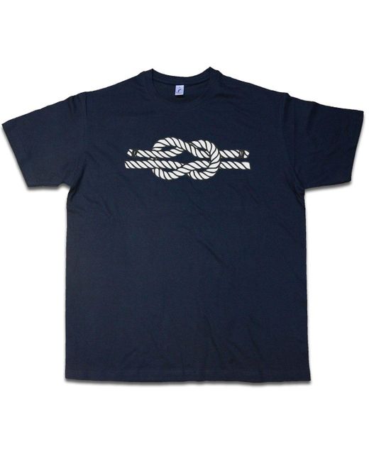 Urban Backwoods Print- 's Knot III T-Shirt Reef Seemannsknoten Nautical Sailor in Blue für Herren