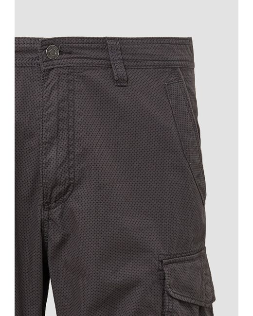 S.oliver Bermudas File: Gemusterte Cargo-Bermuda aus Baumwollmix im Relaxed Fit in Gray für Herren