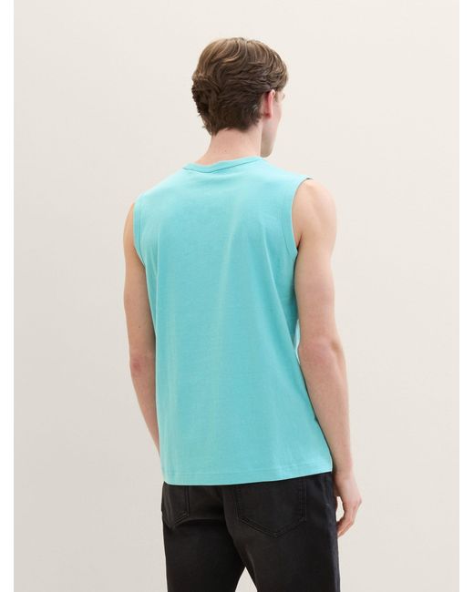 Tom Tailor T-Shirt Tanktop mit Bio-Baumwolle in Blue für Herren