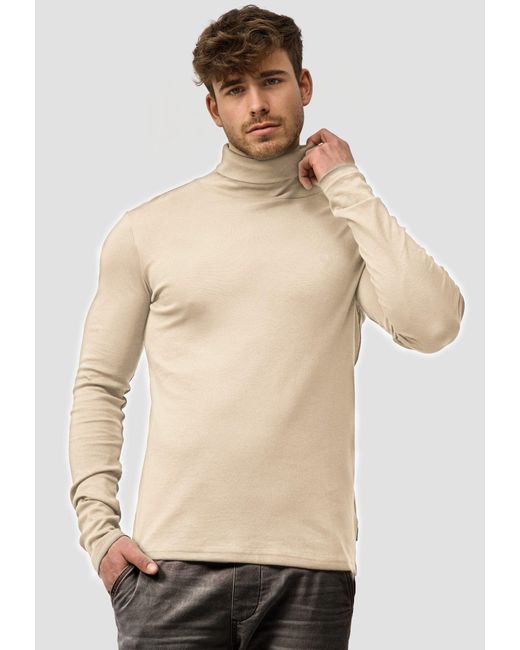 INDICODE Rollkragenpullover Eagon Rollkragen aus 100% Baumwolle in Natural für Herren