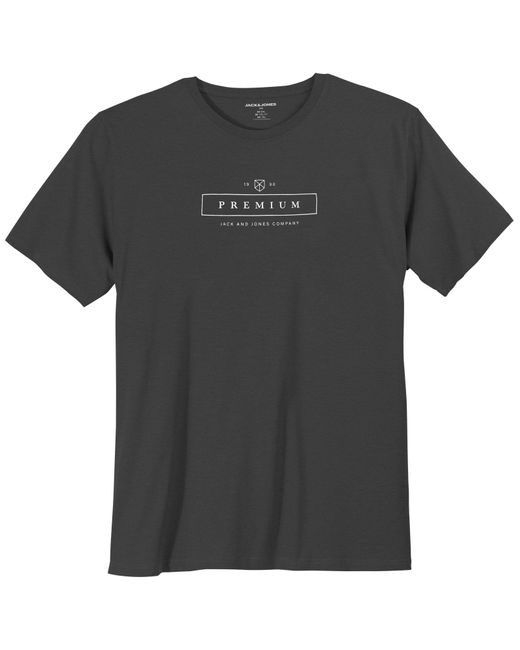 Jack & Jones & Rundhalsshirt Jack&Jones T-Shirt XXL anthrazit Print JPRBLAPIET in Black für Herren