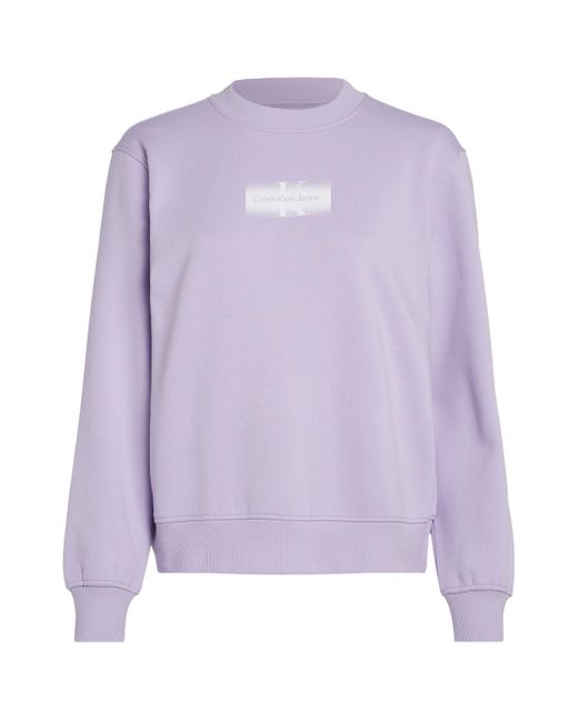 Calvin Klein Purple Sweatshirt OUTLINED CK REGULAR CN mit Logodruck