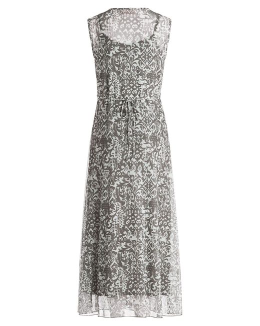Cartoon Gray Midikleid Kleid Lang ohne Arm