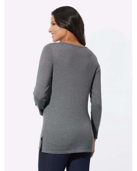 Sieh an! Gray Strickpullover Longpullover