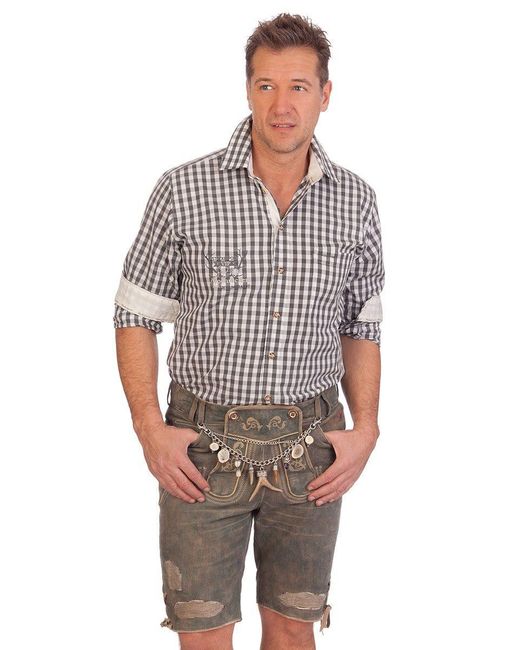 KRÜGER BUAM Trachtenlederhose Lederhose kurz in Gray für Herren