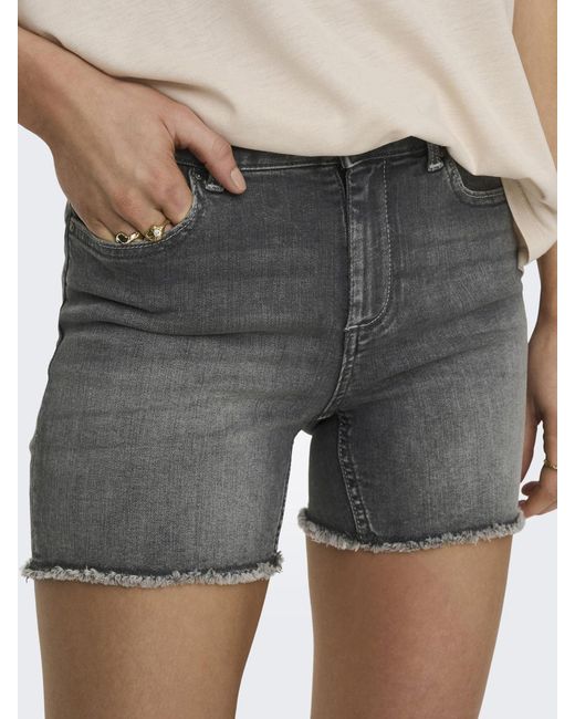 ONLY Gray ONLBLUSH MID SK DNM SHORTS NOOS