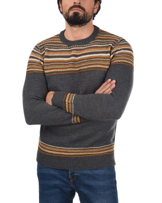 INDICODE Strickpullover IDLurdes Strickpulli aus Grobstrick in Gray für Herren