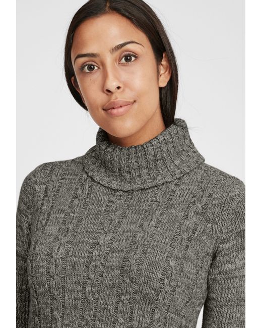 Oxmo Gray Rollkragenpullover OXPhilipa Strickpullover mit Rollkragen