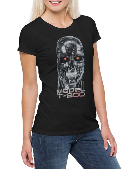 Urban Backwoods Black Print- Skullhead Model -Shirt Cyborg Cyberdine Systems T-800 Skynet