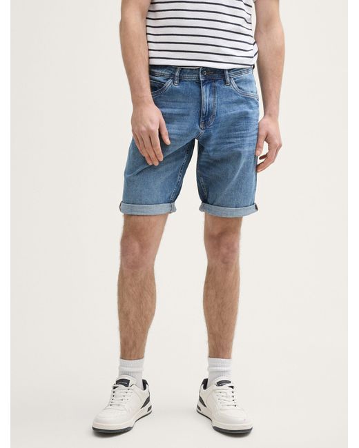 Tom Tailor Jeansshorts TTJOSH Regular Slim Jeans Shorts in Blue für Herren