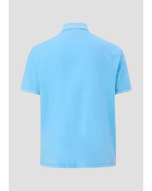 S.oliver Kurzarmshirt Poloshirt mit kleinem Logo-Print Garment Dye in Blue für Herren