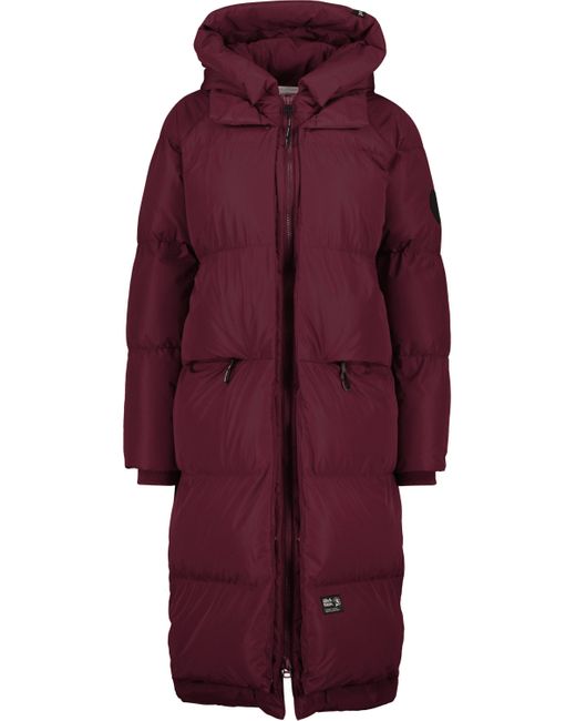 Alife & Kickin Red Winterjacke OanaAK A Langer gefütterter Steppmantel in gerade Passform und Kapuze