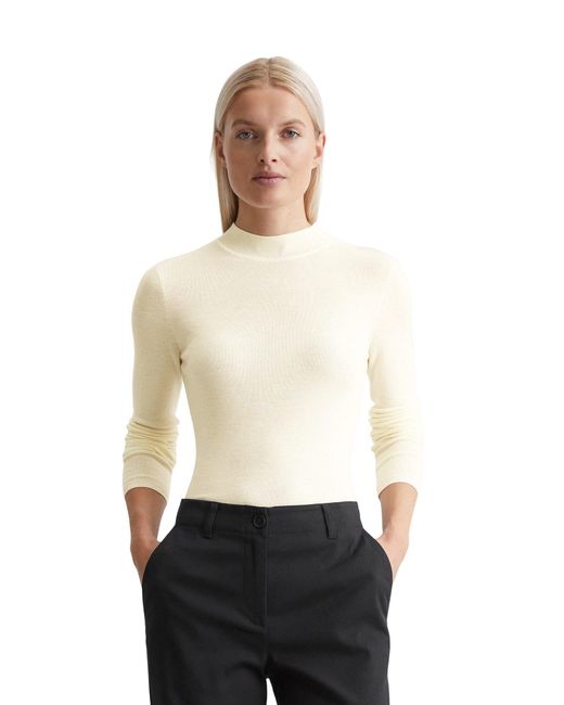 Marc O' Polo White Strickpullover aus reiner Merinowolle