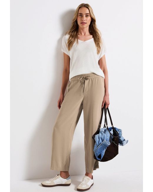 Street One Natural Stoffhose Wide Leg Hose Style Emee (1-tlg)