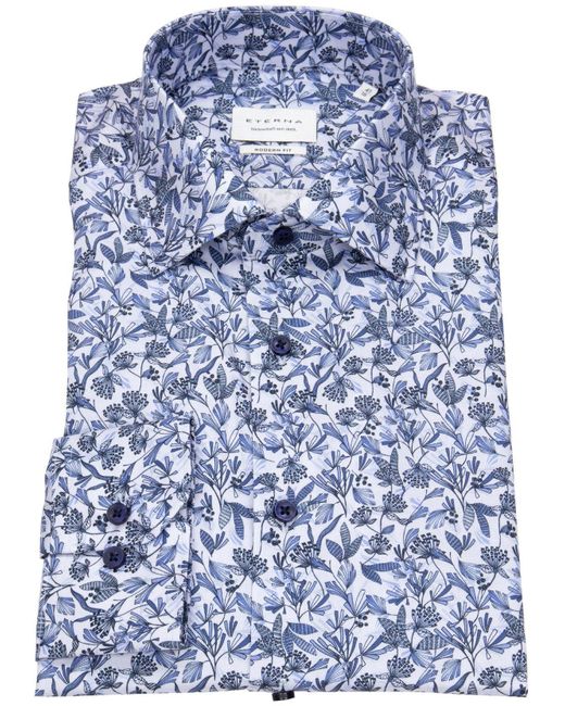 Eterna Langarmhemd in Blue für Herren