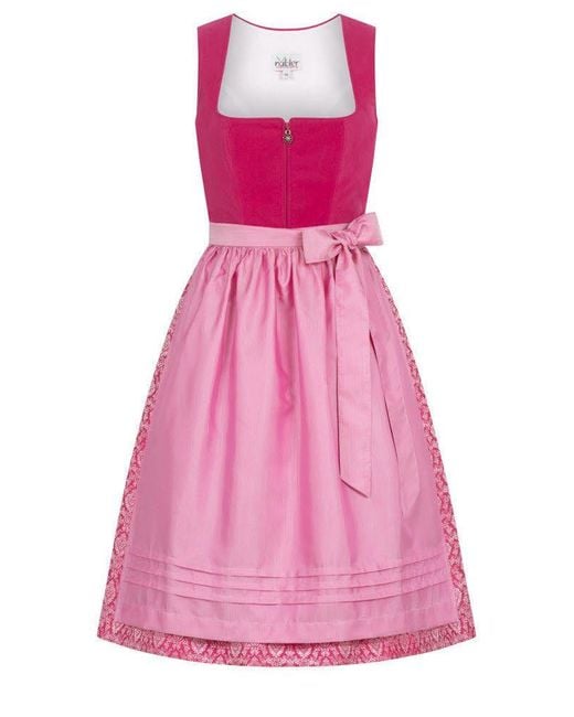 Nübler Ü Trachtenkleid Midi Dirndl Karla in Pink von