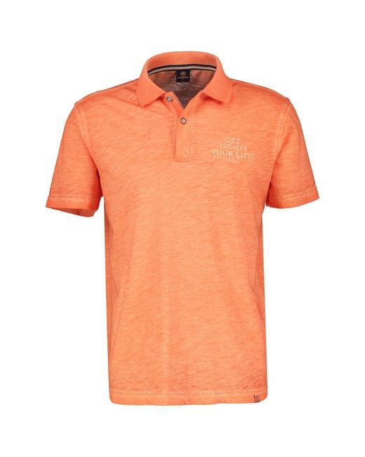 Lerros Poloshirt mit Brustprint in Orange für Herren